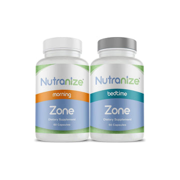 Nutranize Zone Calcium Supplement, Magnesium Glycinate, Vitamin D3, K2 MK7, Methylfolate, Berberine, Chromium Picolinate, Cinnamon, Melatonin (60 Count of Both Bottles)