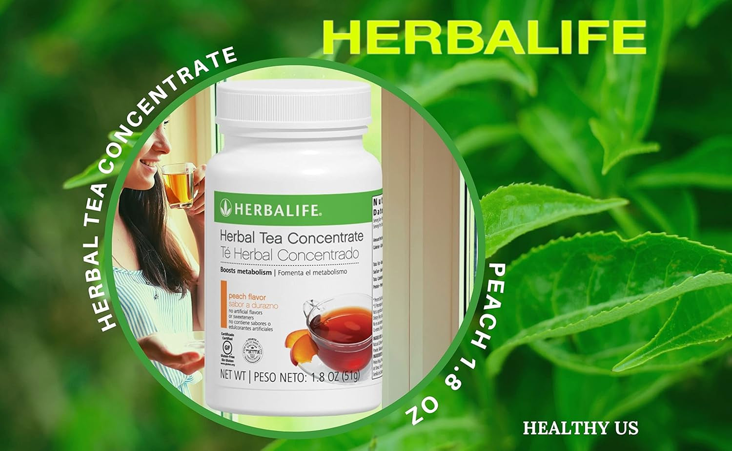 Herbal Tea Concentrate: Peach 1.8 Oz. (51G) Gluten Free, Naturally Flavored, No Artificial Sweetener