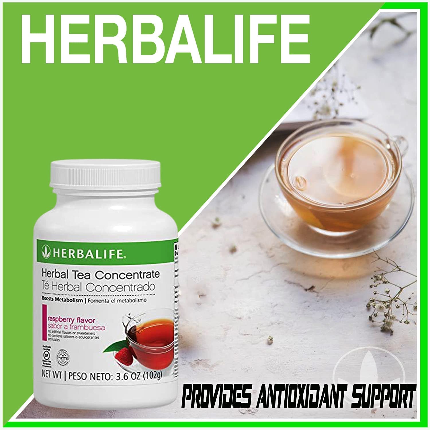 Herbal Tea Concentrate: Raspberry 3.6 OZ (102G) Gluten Free, Naturally Flavored, No Artificial Sweetener