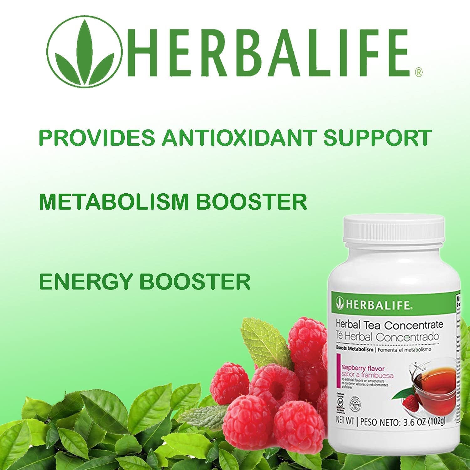 Herbal Tea Concentrate: Raspberry 3.6 OZ (102G) Gluten Free, Naturally Flavored, No Artificial Sweetener