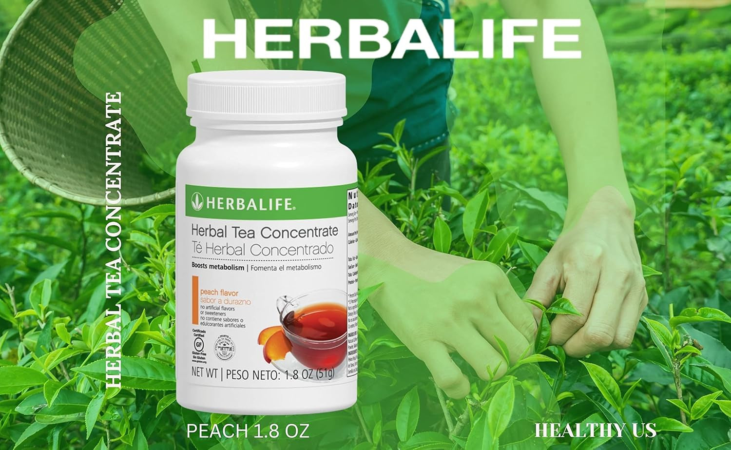 Herbal Tea Concentrate: Peach 1.8 Oz. (51G) Gluten Free, Naturally Flavored, No Artificial Sweetener