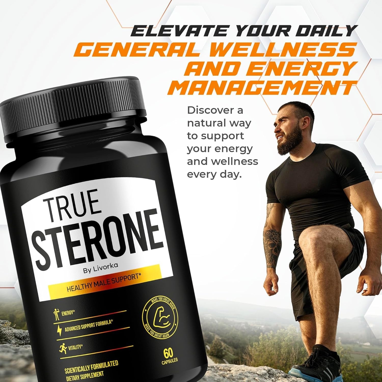 True Sterone Pills, Truesterone, True Sterone Pill, Pills True Sterone, True Sterone Vitamin Capsules, True Sterone Advanced Formula, True Sterone Reviews 120 Capsules for 2 Months (2 Pack) 