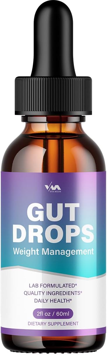 (1 Pack) Gut Drops Healthy Vitamin Support Supplement - Advanced Formula, Gutdrops 24 Hour Liquid, Energy and Extra Strength Reviews, 1 Month Supply