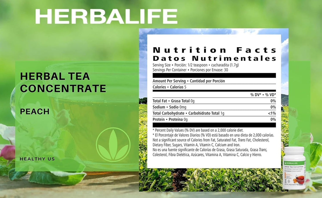 Herbal Tea Concentrate: Peach 1.8 Oz. (51G) Gluten Free, Naturally Flavored, No Artificial Sweetener