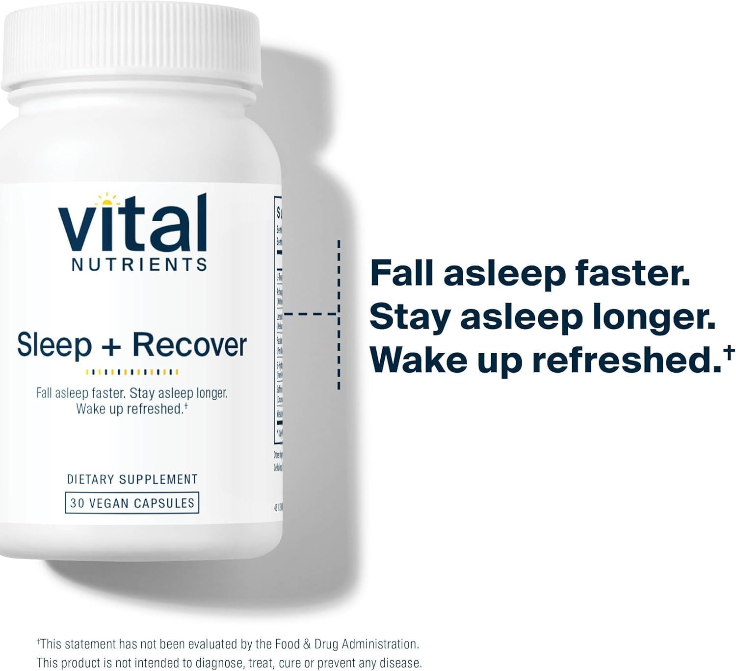 Sleep and Recovery Vegan Supplement - Melatonin, Ashwagandha, and L-Theanine for Sleep Support - Gluten, Dairy, and Soy Free - 30 Capsules