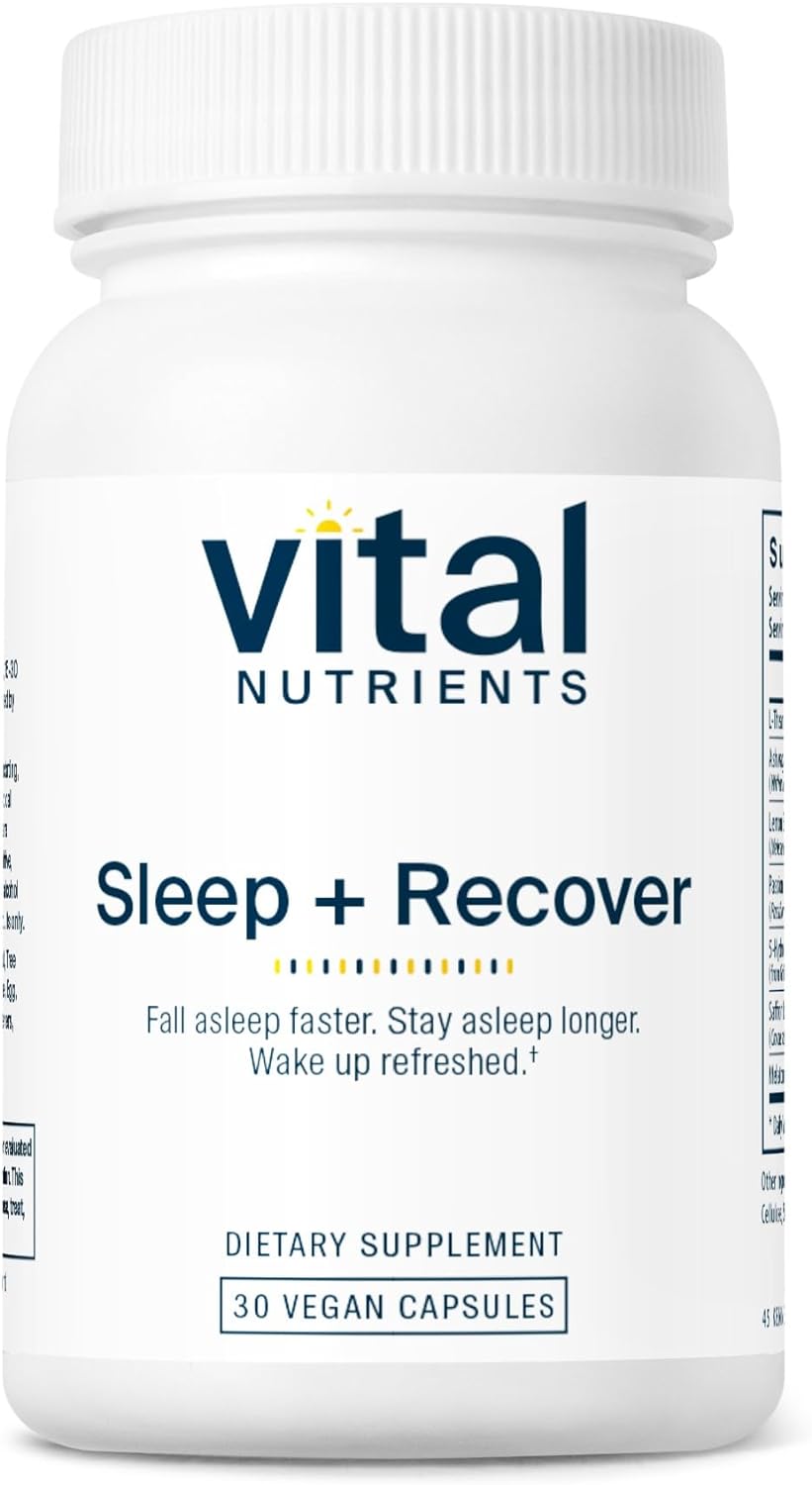 Sleep and Recovery Vegan Supplement - Melatonin, Ashwagandha, and L-Theanine for Sleep Support - Gluten, Dairy, and Soy Free - 30 Capsules