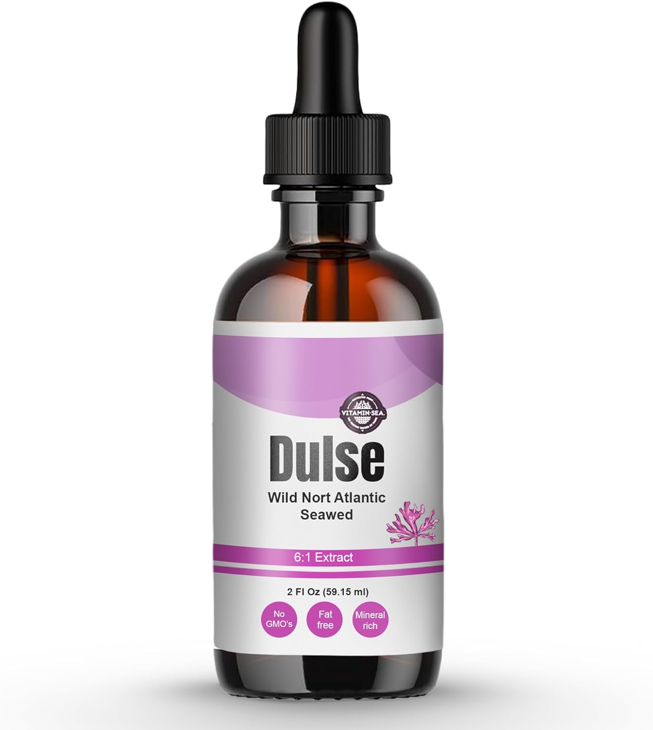 Vitamin SEA North Atlantic Dulse Extract, 60 Servings, Raw Liquid Seaweed Supplement Drops, Made from Maine Coast Atlantic Dulse - 60Ml