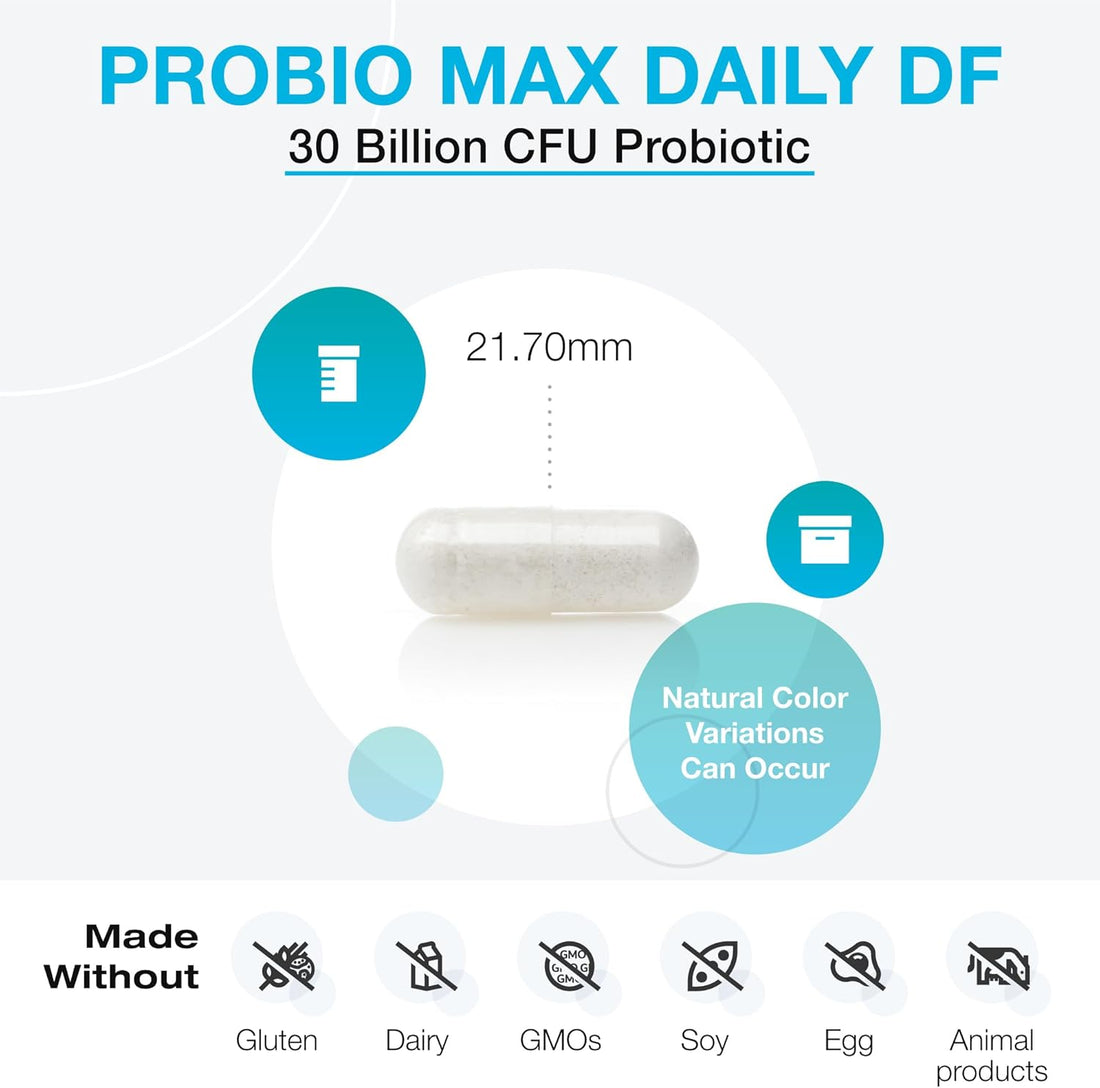 Probiomax Daily 30B - Vegetarian, Dairy & Gluten Free Probiotics for Digestive Health - Women'S & Men'S Probiotic Nutritional Supplements - Formerly Probiomax Daily DF (60 Capsules)