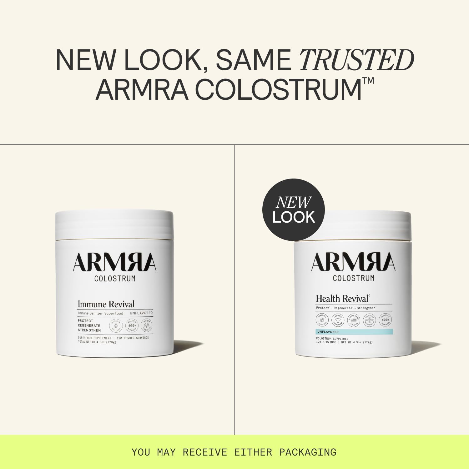 ARMRA  Colostrum™ Powder | Unflavored | Gut Health & Bloating | Skin & Hair | Immunity | Keto, Gluten & Fat-Free | 120 Servings