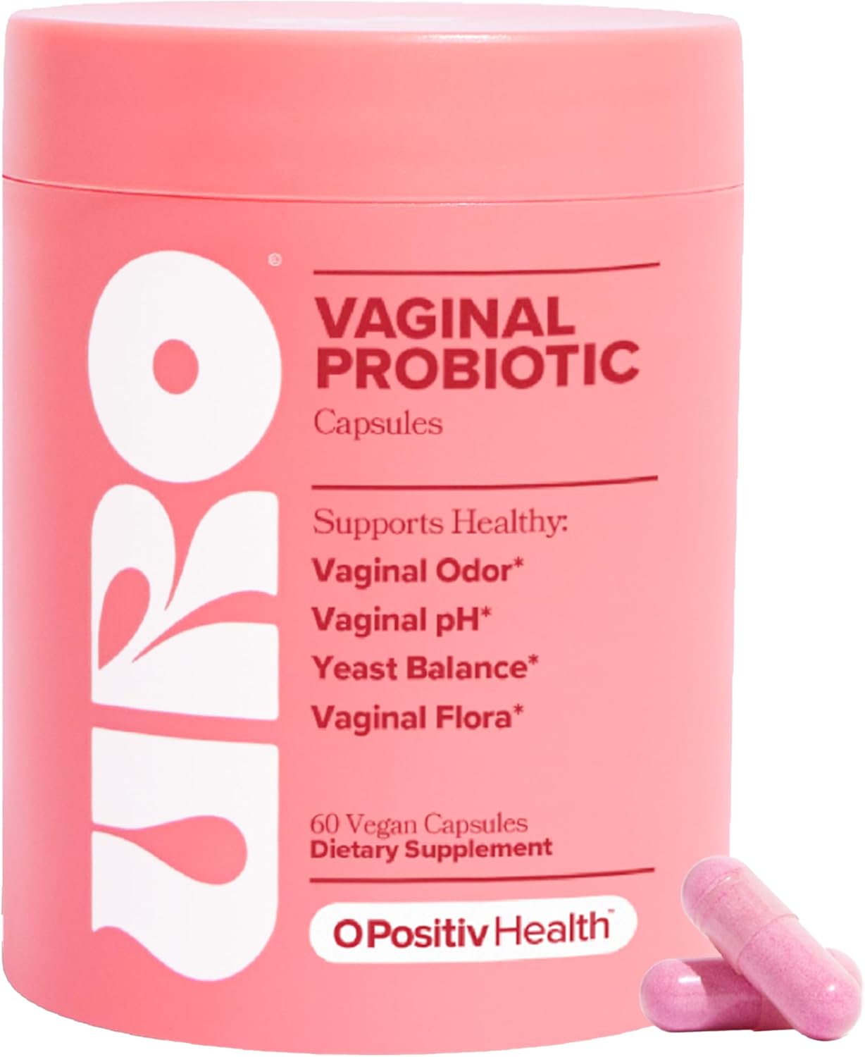 URO Vaginal Probiotics for Women Ph Balance with Prebiotics & Lactobacillus Probiotic Blend - Vaginal Health Supplement - Promote Healthy Vaginal Odor & Vaginal Flora, 60 Count (Pack of 1)