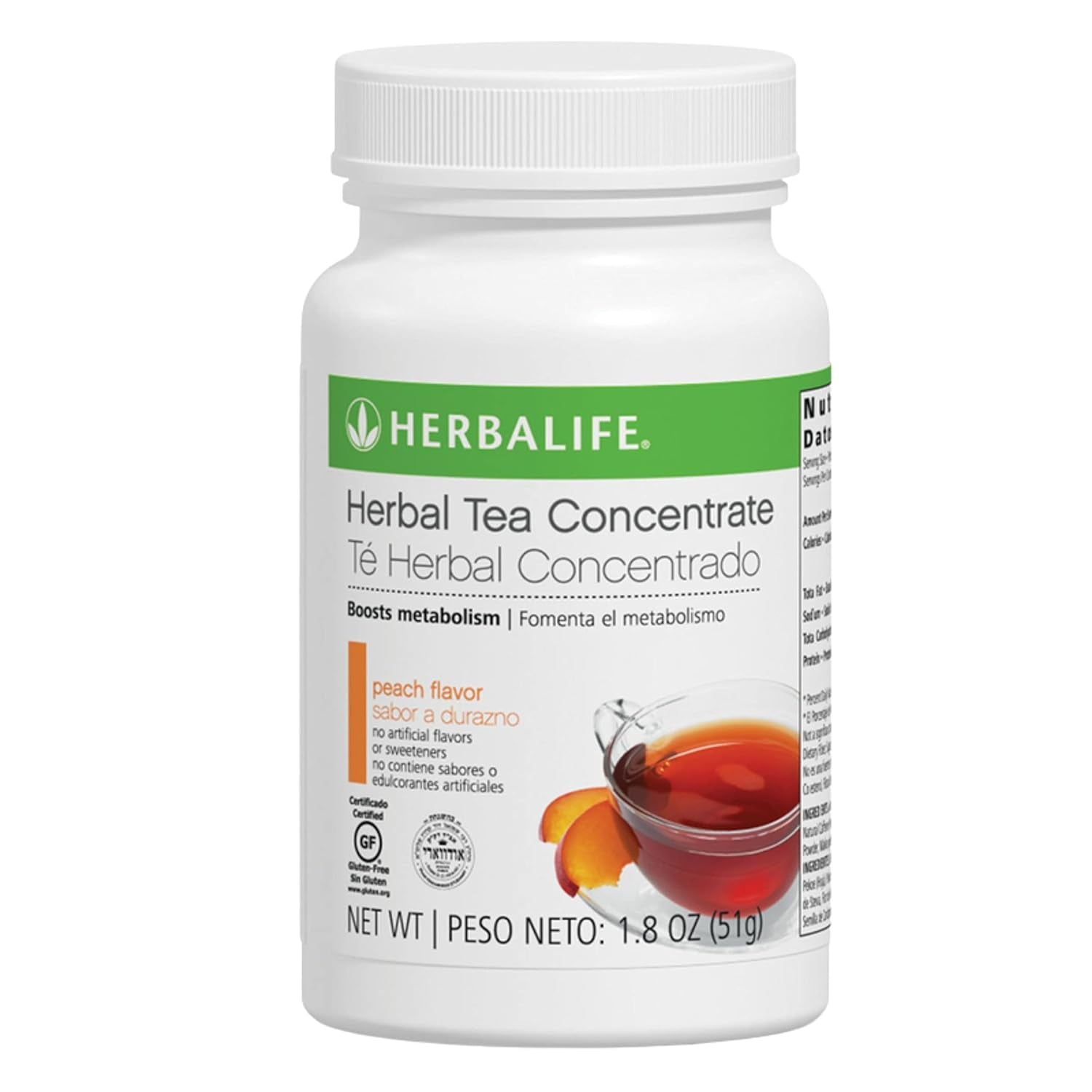 Herbal Tea Concentrate: Peach 1.8 Oz. (51G) Gluten Free, Naturally Flavored, No Artificial Sweetener