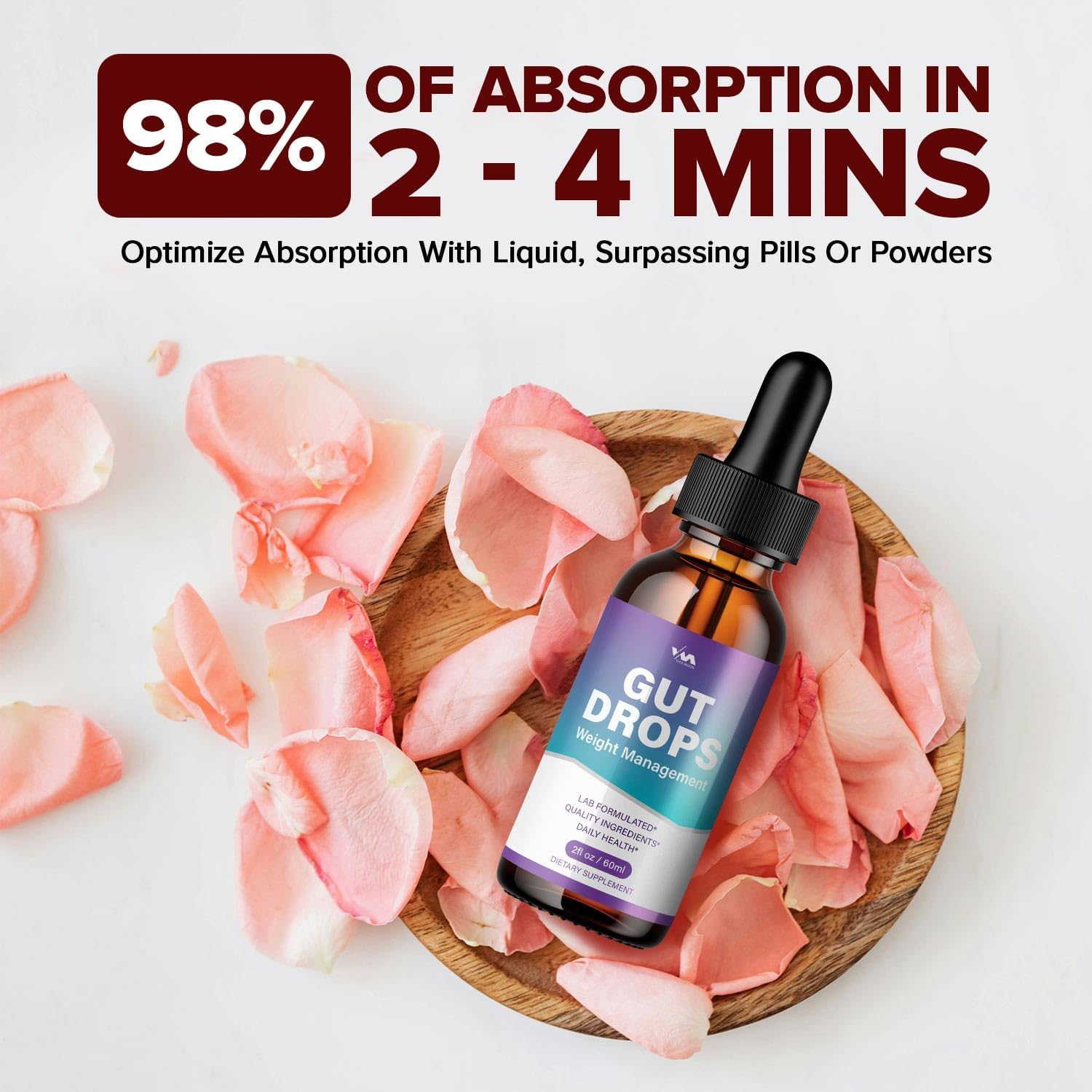 (1 Pack) Gut Drops Healthy Vitamin Support Supplement - Advanced Formula, Gutdrops 24 Hour Liquid, Energy and Extra Strength Reviews, 1 Month Supply