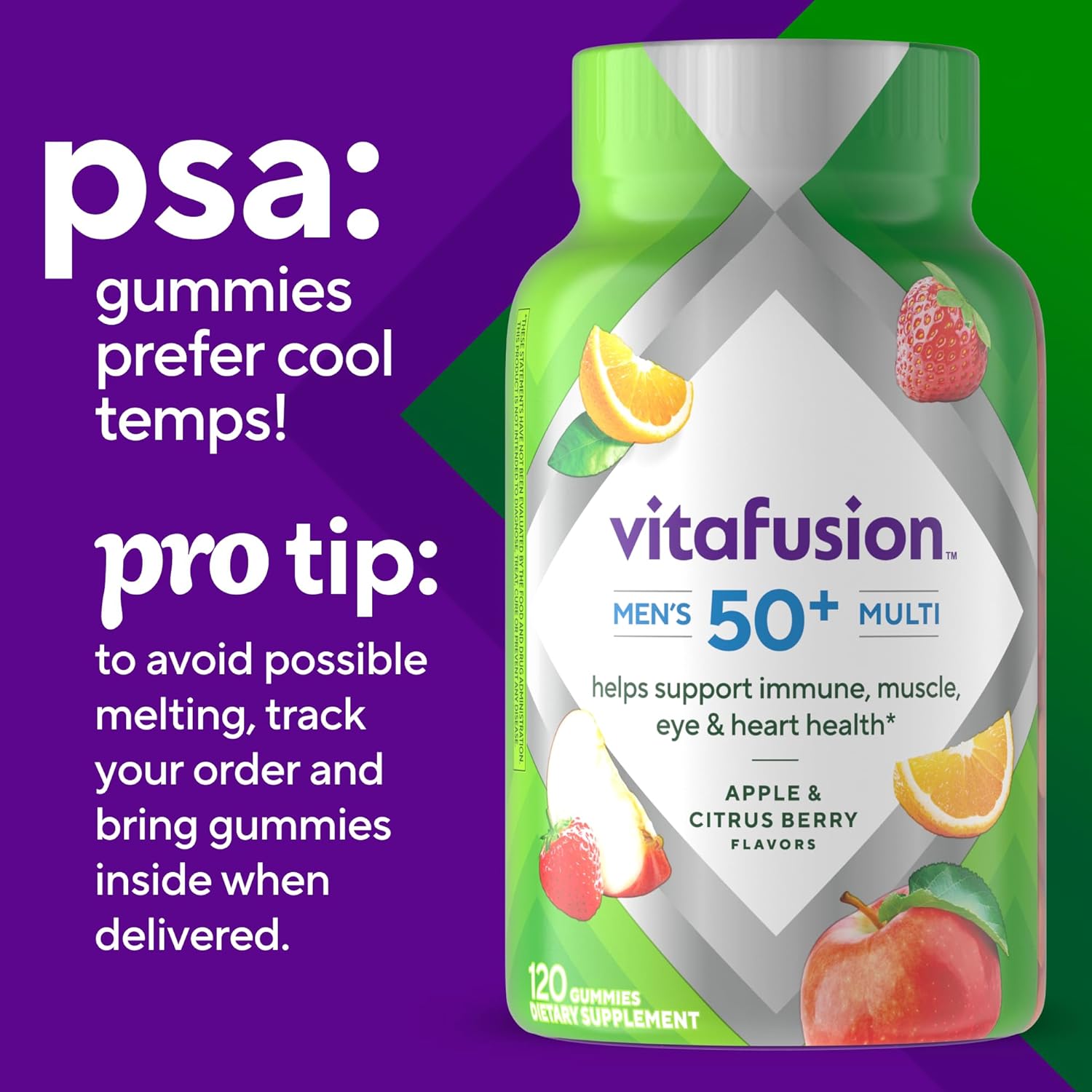 Men'S 50+ Daily Multivitamin, Gummy Vitamins, 120 Ct