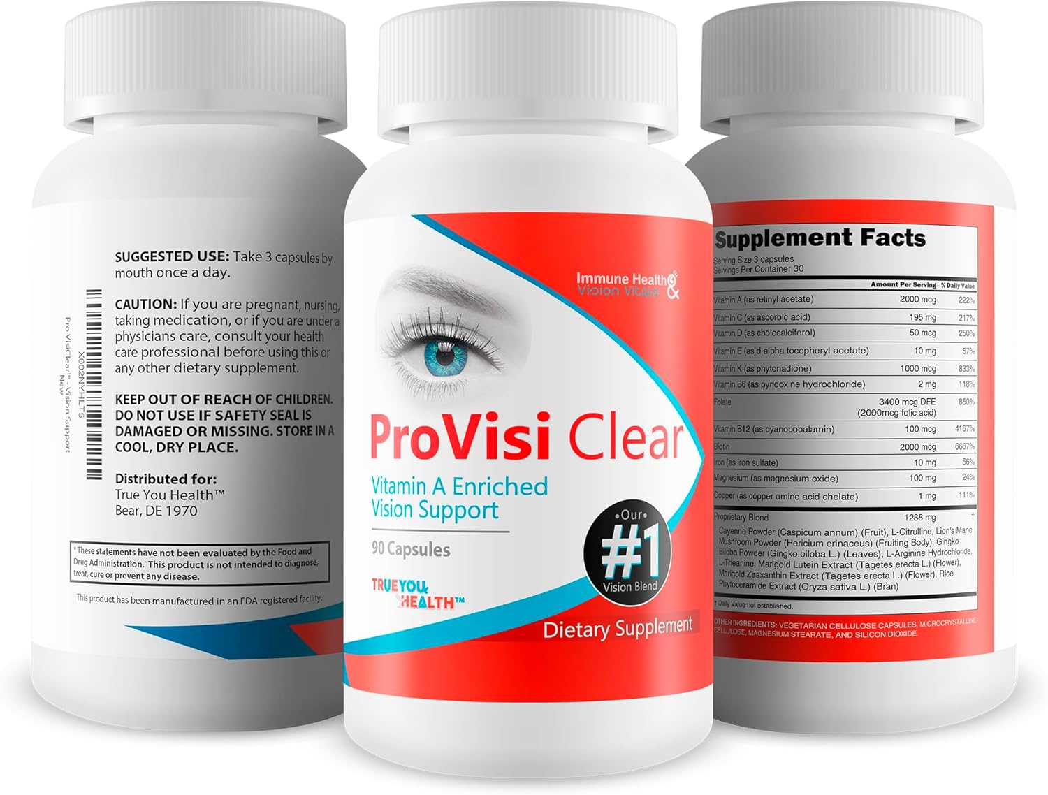 Pro Visiclear for Eyes - Vitamin a Enriched Vision Support - Vitamin Based Support to Support Vision Naturally - Natural Antioxidant Pro Visi Clear Pill Enhanced with Premium Ingredients
