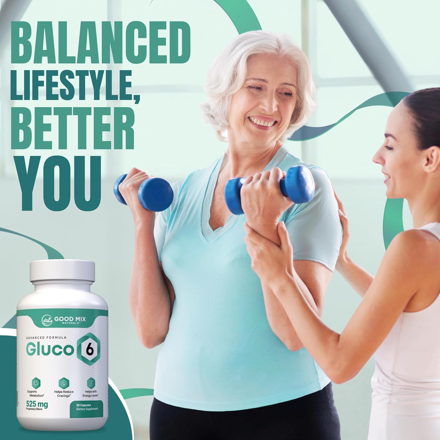 Gluco6 Herbal-Based Solution Supplement | 525Mg 30 Powder Capsules - Plant Ingredients - Non GMO - Made in USA (30 Count (Pack of 1))