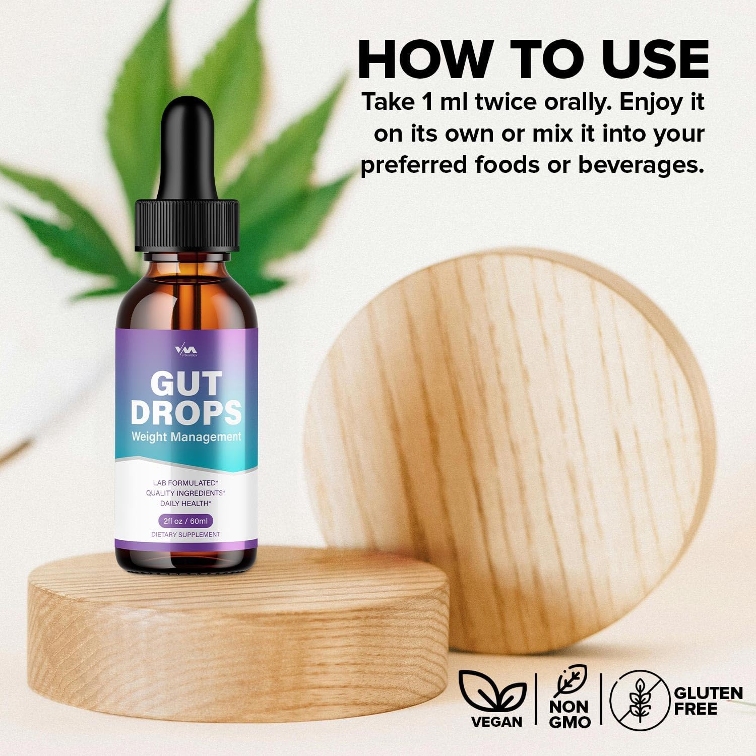(1 Pack) Gut Drops Healthy Vitamin Support Supplement - Advanced Formula, Gutdrops 24 Hour Liquid, Energy and Extra Strength Reviews, 1 Month Supply