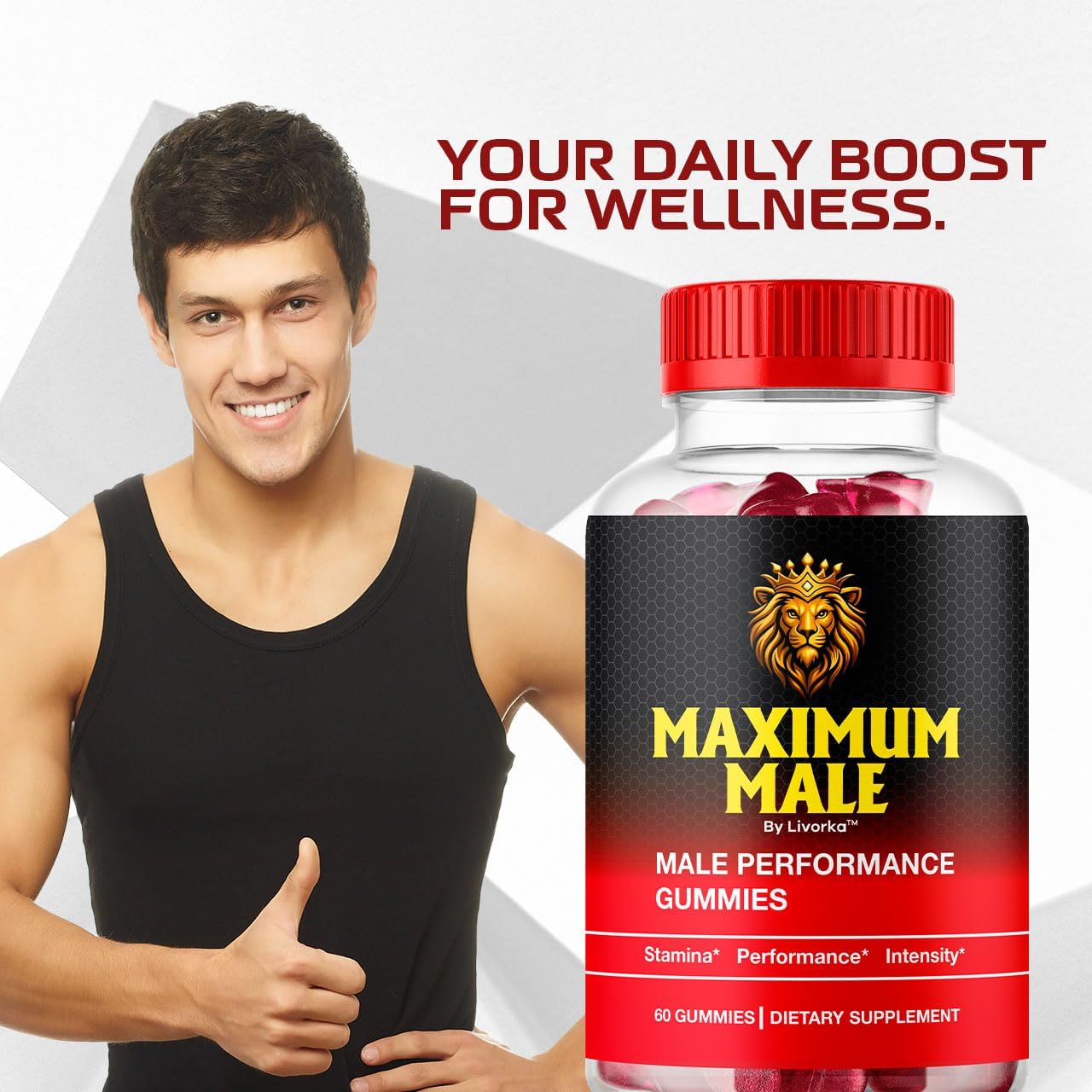 Maximum Male Gummies Supplement Support - All Natural Premium Formula, Maximum male Advanced Formula 60 Gummies for 1 Month