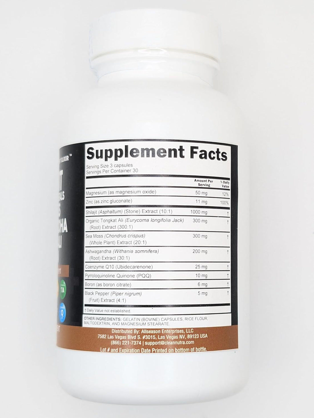Shilajit Supplement for Men with Sea Moss, Tongkat Ali, Ashwagandha, Boron, Zinc, Coq10, PQQ - Fulvic Acid Capsules - Energy Support - 90 Count - Resin, Gummy & Powder Alternative