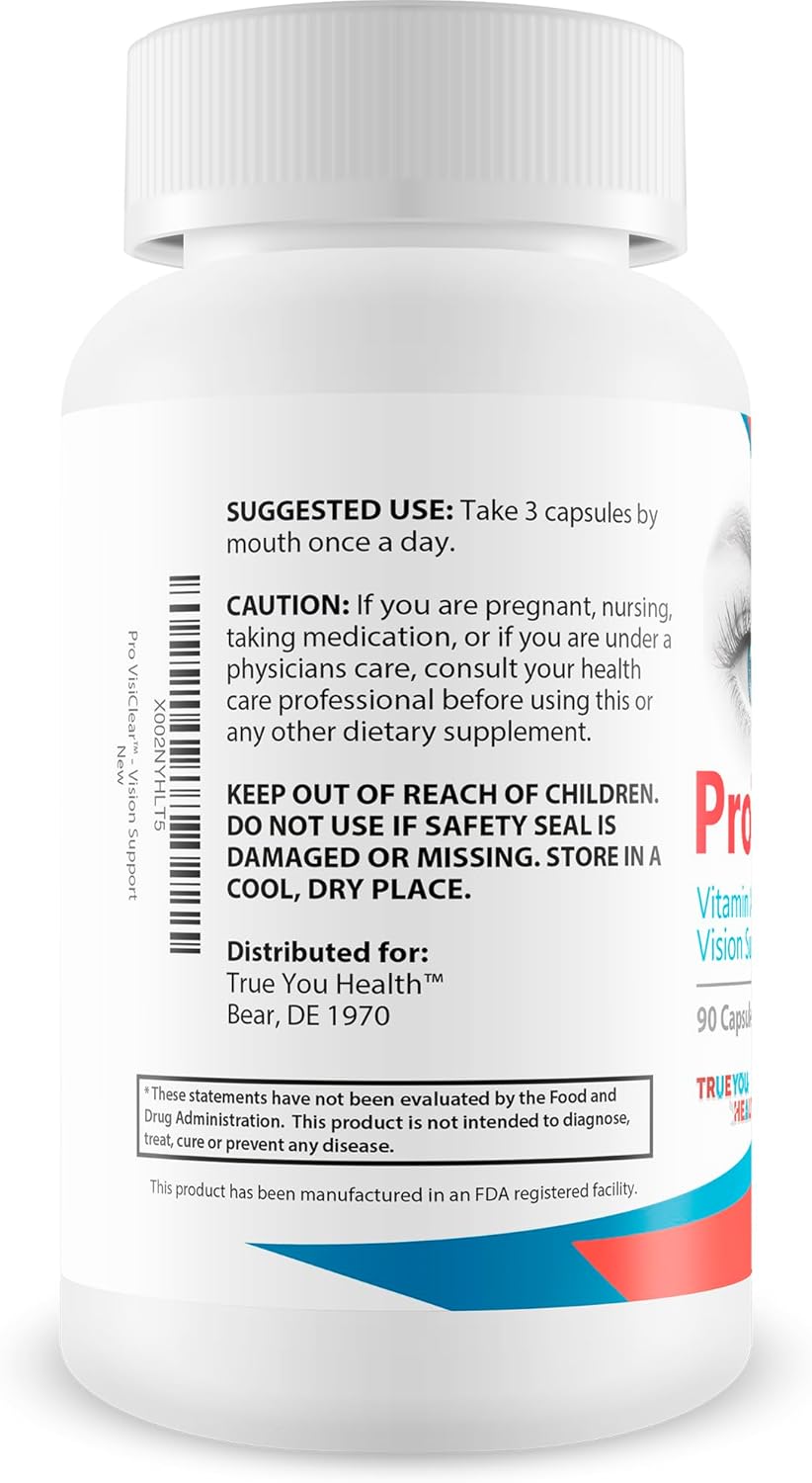 Pro Visiclear for Eyes - Vitamin a Enriched Vision Support - Vitamin Based Support to Support Vision Naturally - Natural Antioxidant Pro Visi Clear Pill Enhanced with Premium Ingredients