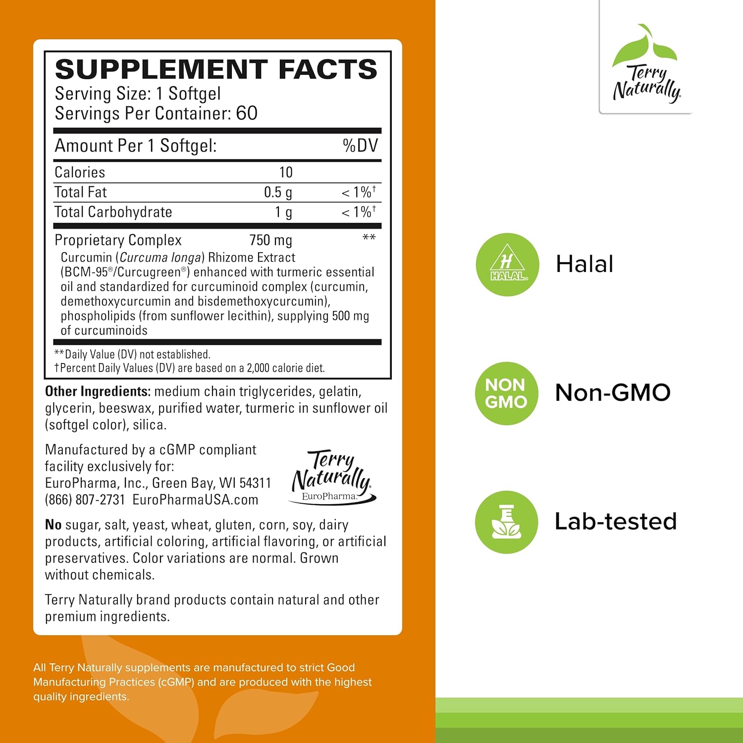 Curamed 750Mg - Antioxidant Supplement for Brain & Heart Health Support - Dietary Supplement with High-Potency Curcumin Complex - Kidney, Liver & Immune Health Support - 60 Softgels