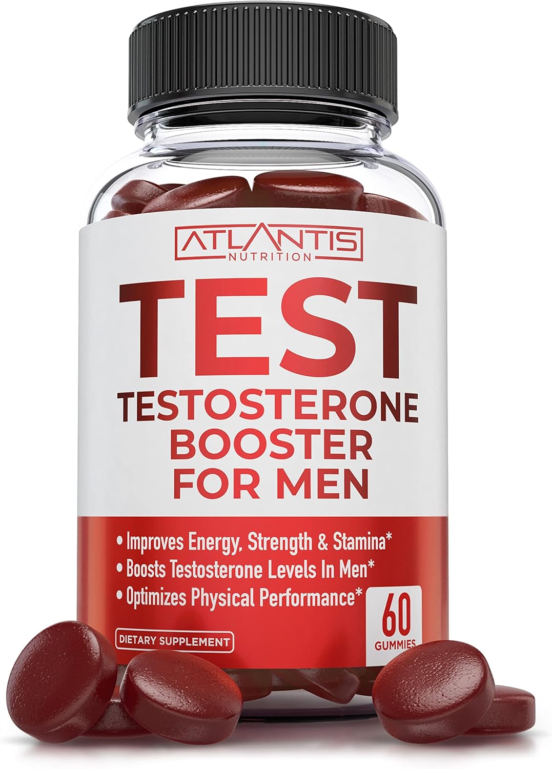 Testosterone Booster for Men Gummies - Male Enhancement, Boosts Energy, & Optimizes Physical Performance Formulated W/Tribulus, Horny Goat Weed, Saw Palmetto, Maca Root - 60 Gummies