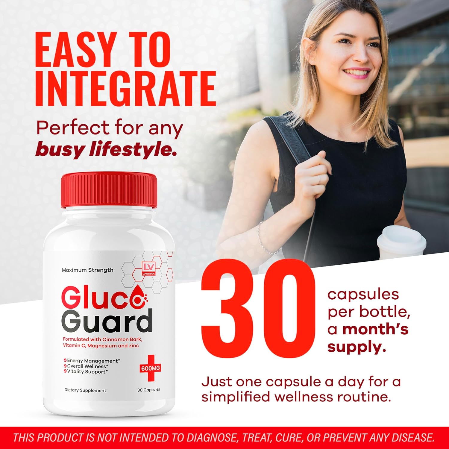 Gluco Guard Blood Support, Natural Formula Premium Supplement - 30 Capsules for 1 Month