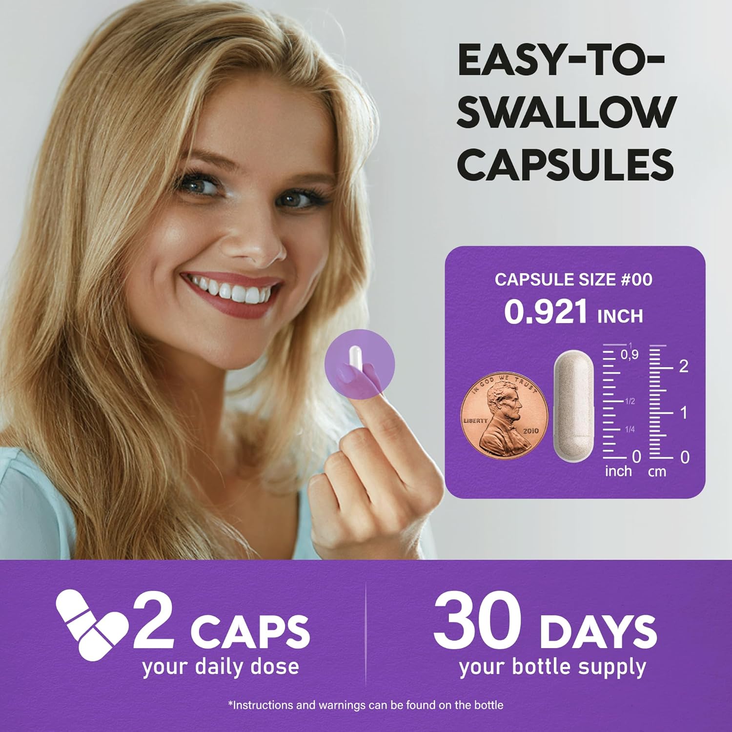 Biotin | Collagen | Keratin - Clinically Tested Supplement - Hair Growth Support, Skin & Nails - 25000 Mcg Vitamins B2, B3, B6 & B7 + B1 & Hyaluronic Acid - Made in USA - Women & Men | 60 Capsules
