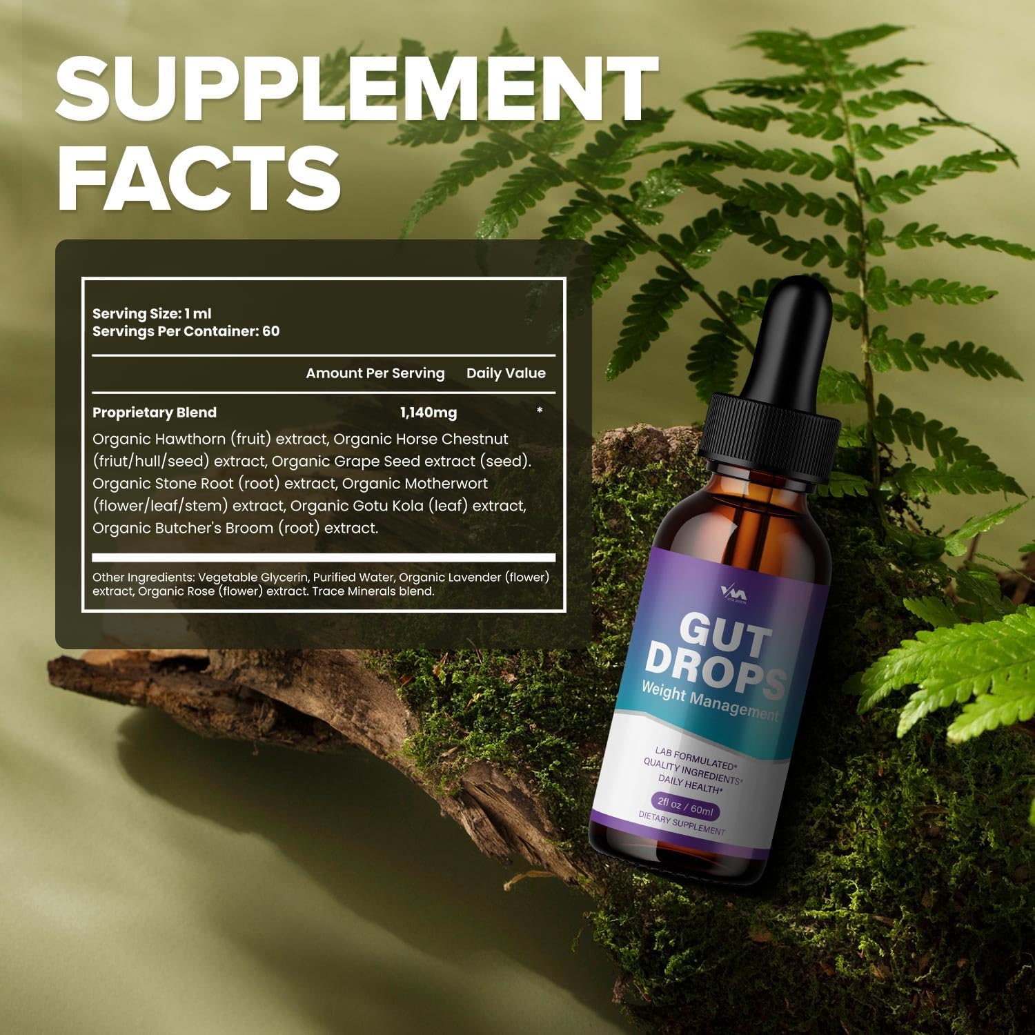 (1 Pack) Gut Drops Healthy Vitamin Support Supplement - Advanced Formula, Gutdrops 24 Hour Liquid, Energy and Extra Strength Reviews, 1 Month Supply