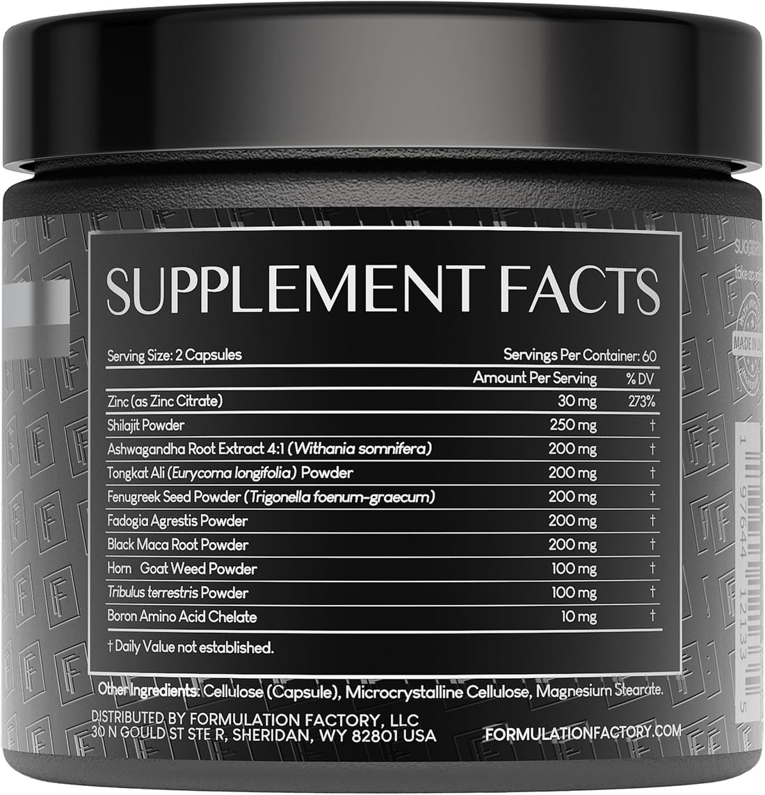 Formulation Factory Self Obsessed 10 in 1 Masculinity Maximizer Supplement, Shilajit for Men, Tongkat Ali, Ashwaganda, Fenugreek Muscle Growth, Energy, Drive, Strength, Recovery 2 Month (Pack of 1)