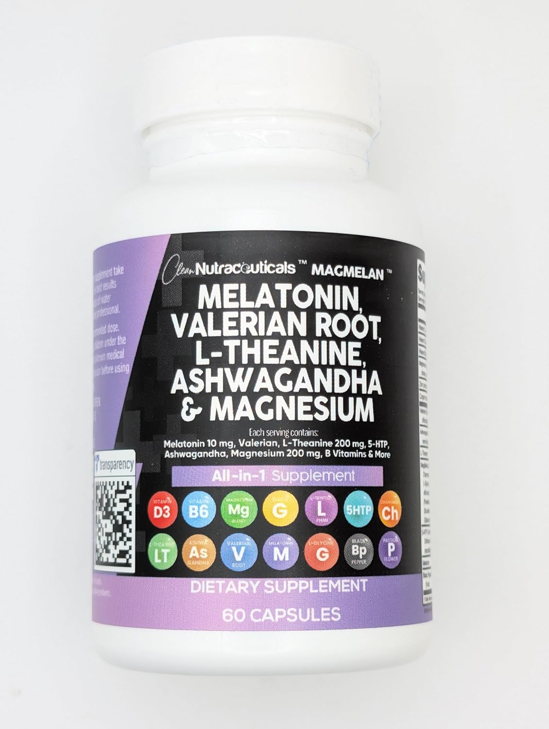 Melatonin 10Mg Valerian Root L Theanine 200Mg Ashwagandha - Sleep Support for Women & Men with Magnesium Complex, Lemon Balm, Chamomile, & Passion Flower - 60 Caps
