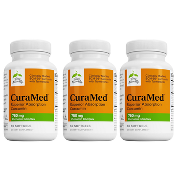 Curamed 750Mg - 3 Pack - Antioxidant Supplement for Brain & Heart Health Support - Dietary Supplement with High-Potency Curcumin Complex - Kidney, Liver & Immune Health Support - 60 Softgels