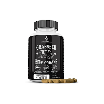 Grass Fed Beef Organ Supplement, Supports Whole Body Wellness with Proprietary Blend of Liver, Heart, Kidney, Pancreas, Spleen, 180 Capsules