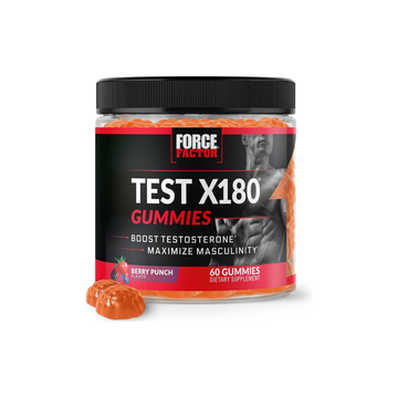 Test X180 Gummies Testosterone Booster for Men with Tongkat Ali, Horny Goat Weed, Tribulus Terrestris, Fenugreek, & Black Maca, Men, 60 Gummies