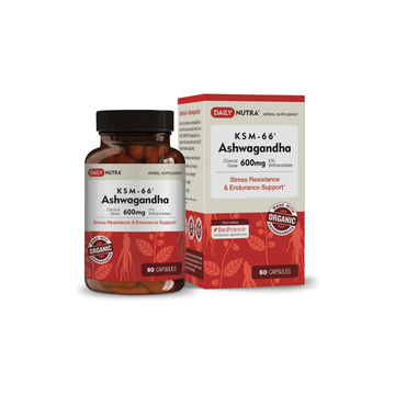KSM-66 Ashwagandha 600Mg Root Extract - High Potency Supplement with 5% Withanolides | Relieves Tiredness, Supports Relaxation, Focus,(60 Capsules)