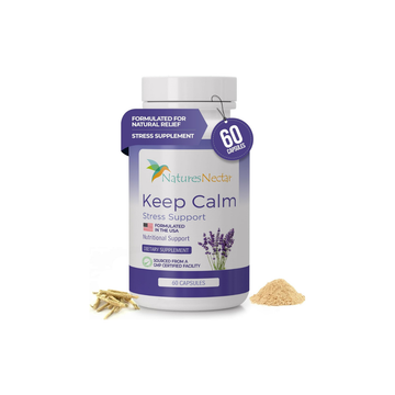 Keep Calm Capsules – Natural Stress Relief Supplement with Ashwagandha, GABA, Magnesium & 5-HTP – Supports Stress & Anxiety Relief – 60 Caps