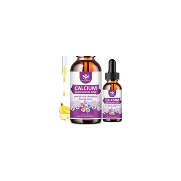 Calcium Magnesium Zinc Liquid Drops with Vitamin D3 K2, Sea Moss Extract (2 Pack)