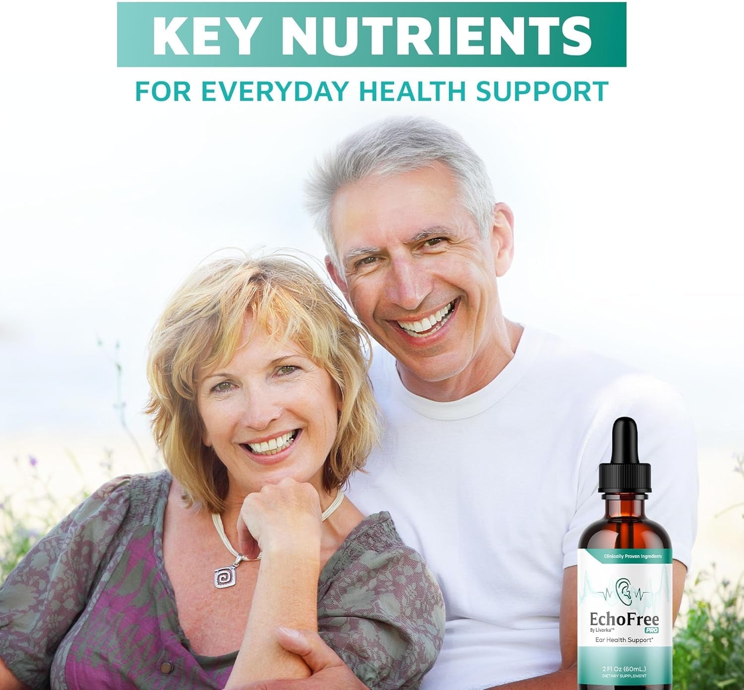 Echo Free Drops - Natural Support, Echofree Pro Ear Health Support Supplement Liquid Drop, Ecofree Pro Healthy Ear Vitamin Premium, Eco Free Pro Drops Formula Reviews, 1 Bottle for 1 Month
